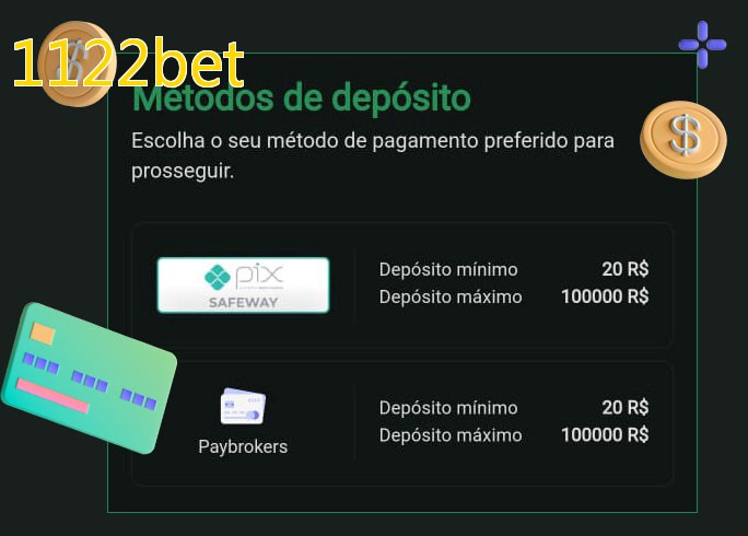 O cassino 1122betbet oferece uma grande variedade de métodos de pagamento